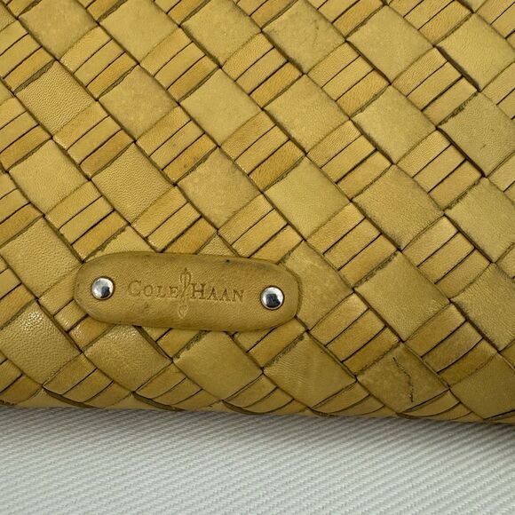 Cole Haan Continental Wallet Zip-Around Leather Weave Woven Travel Zip - Picture 12 of 12